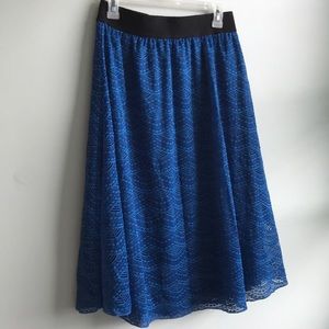 Lularoe Lola Skirt, blue, small